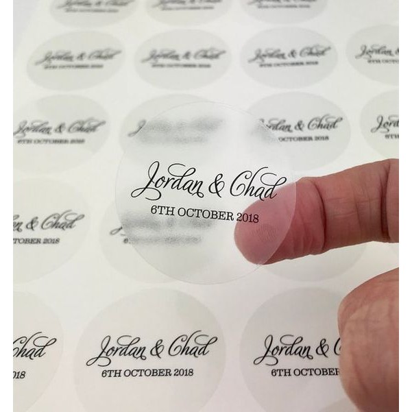 

Cetak Stiker Tranparan / Vynil Label Toko Olshop Packaging Undangan Sticker Custom Cutting Sticker