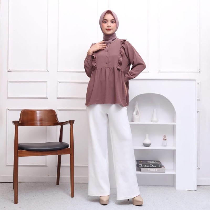 (MGA) BLOUSE DZEKIA OVERSIZE KEMEJA ATASAN WANITA AIRFLOW