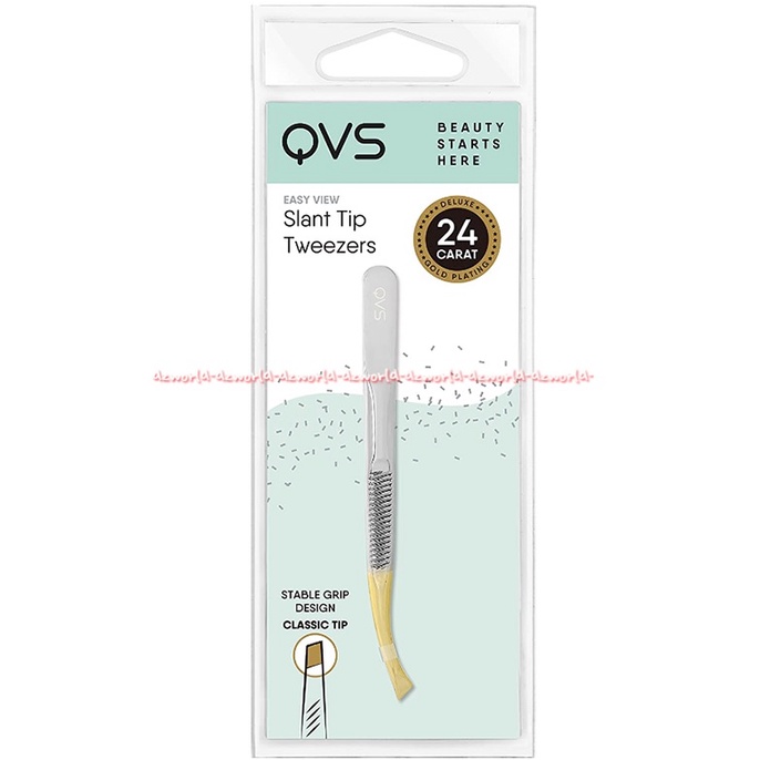 Qvs Slent Tweezer Easy View Tip 24Carat Pingset Cabut Bulu Bahan Stainless Steel Gold Qveest Twee Zer