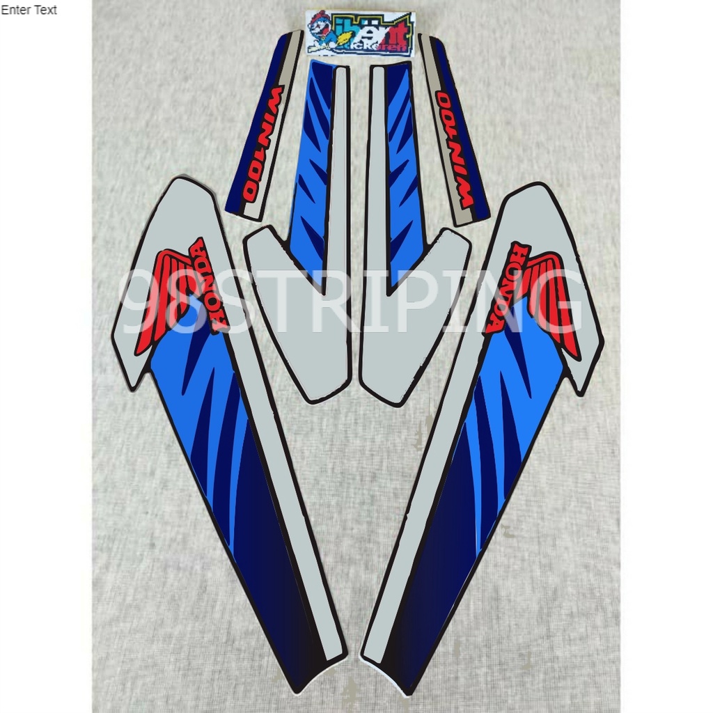 STIKER STRIPING LIS STANDAR ORI HONDA WIN100 WIN 100 BIRU SILVER TAHUN 1996 1997