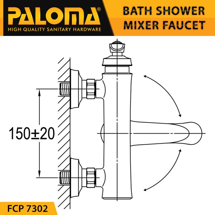 Faucet PALOMA FCP 7302 Keran Kran Air Panas Dingin Bak Shower Mandi