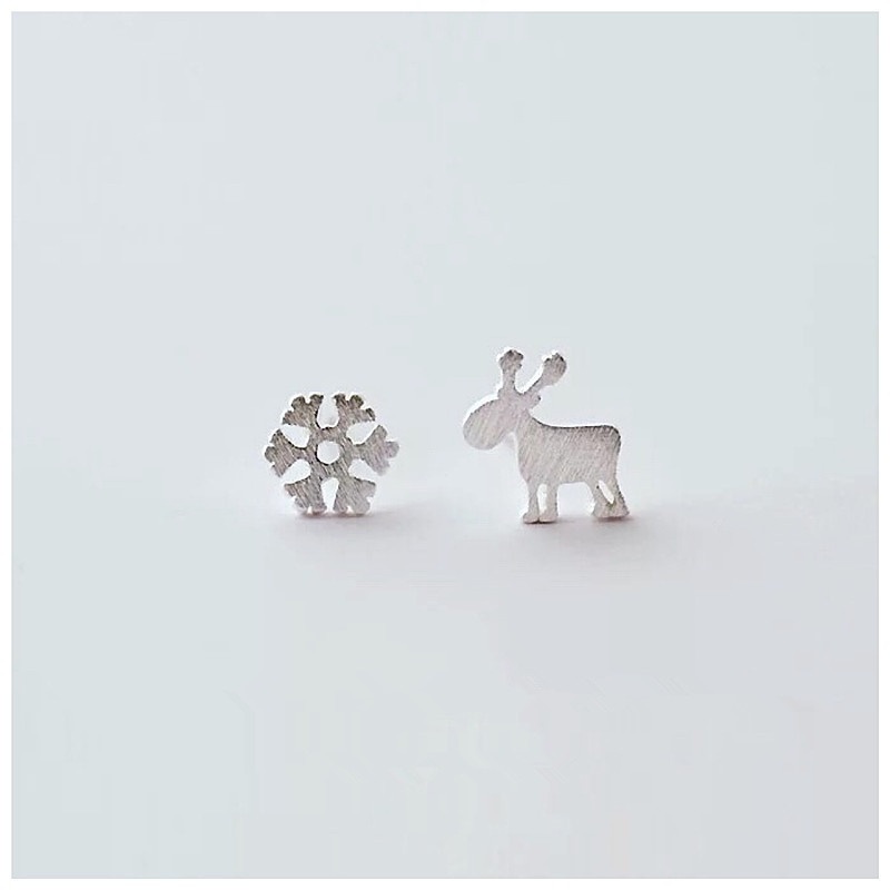 Magic789 Anting Tusuk Sterling Silver 925 Model Rusasnowflake Tema Nataltahun Baru Untuk Wanita