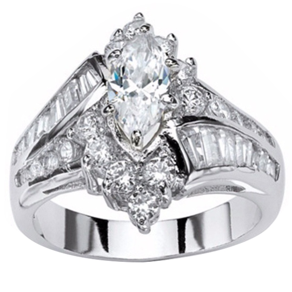 Hu Hu Hu Hu Hu Alat Bantu Pasang Kacamata♡ Perhiasan Cincin Cubic Zirconia Potongan Marquise Tidak Teratur Untuk Wanita