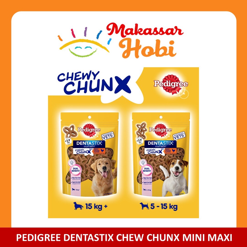 Pedigree DentaStix Chewy Chunx Mini Maxi Dog 68gr Snack Cemilan Anjing