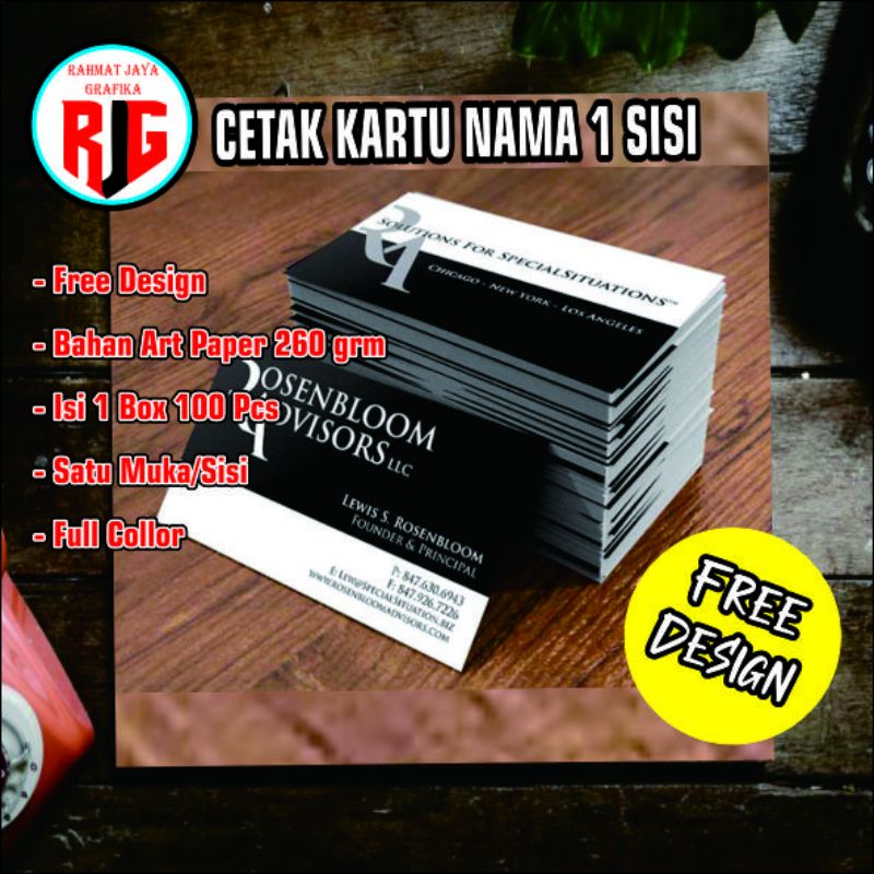 

Kartu Nama Costum Olshop/Business 1 Sisi Murah (Isi 1 Box 100 pcs)
