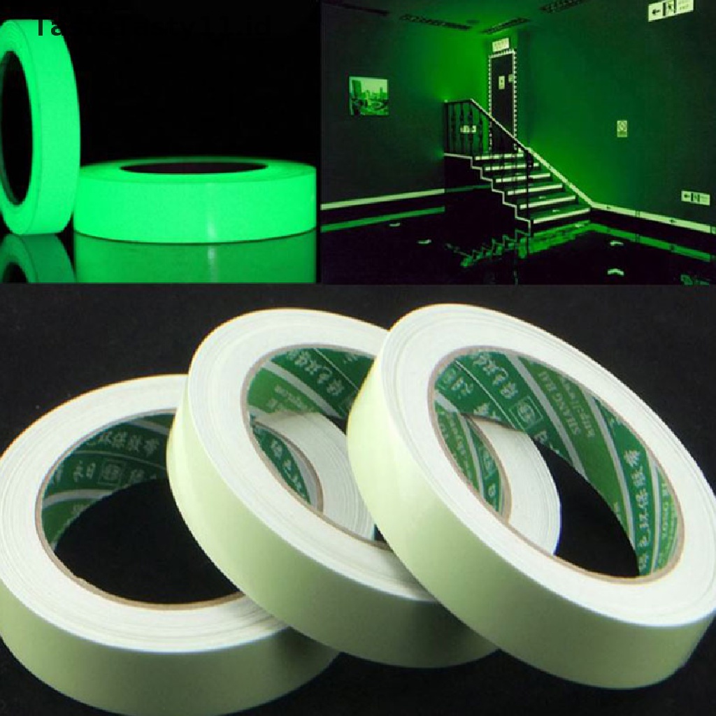 (TasteTasty) Stiker Tape Glow In The Dark Fluorescent DIY Untuk Peringatan Keamanan Malam Hari