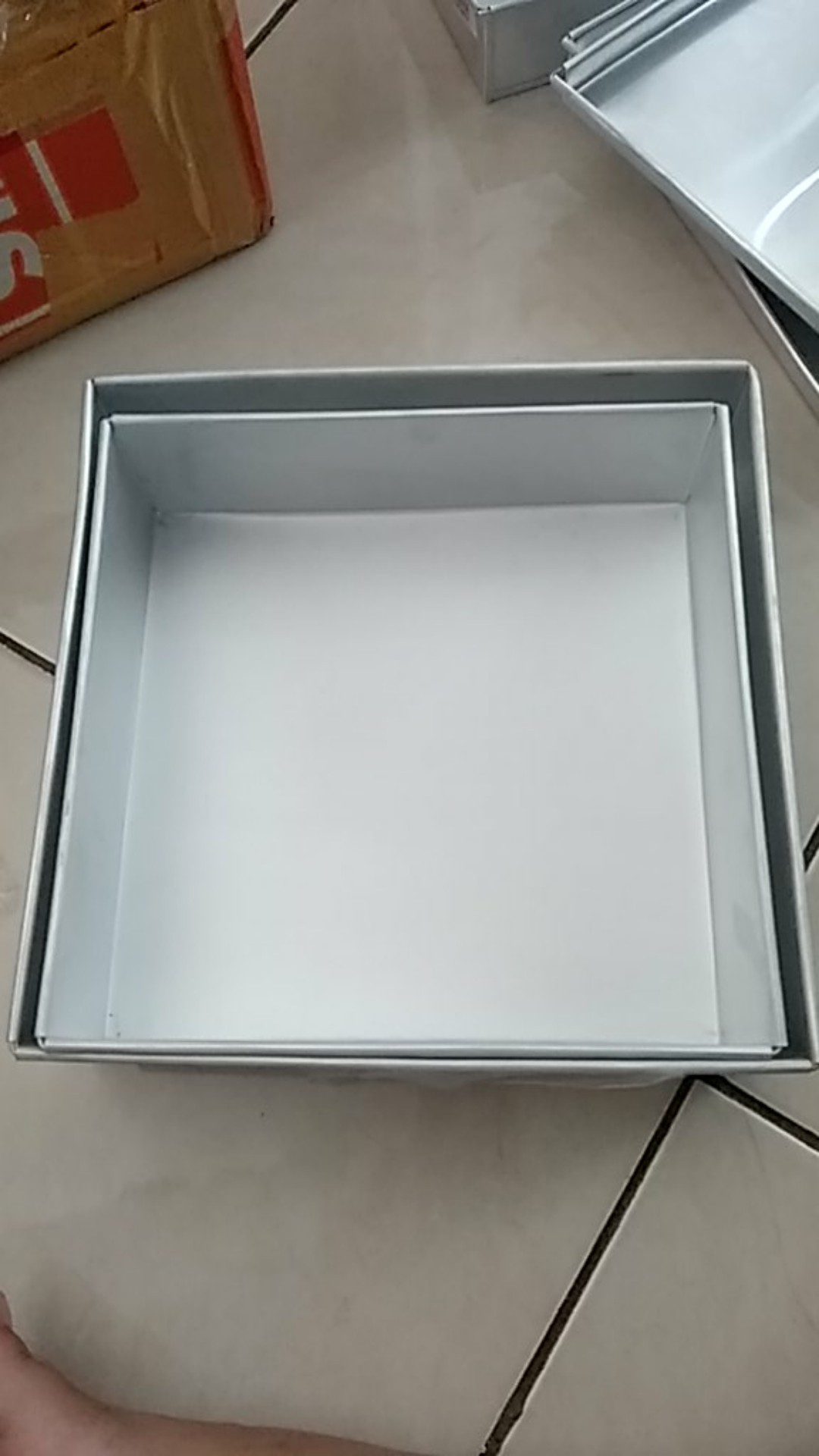 Loyang Kue Bolu 1 Set Segi Besar (isi 2pcs Ukuran Berbeda ) Tinggi=6 Cm Alumunium Kotak Persegi