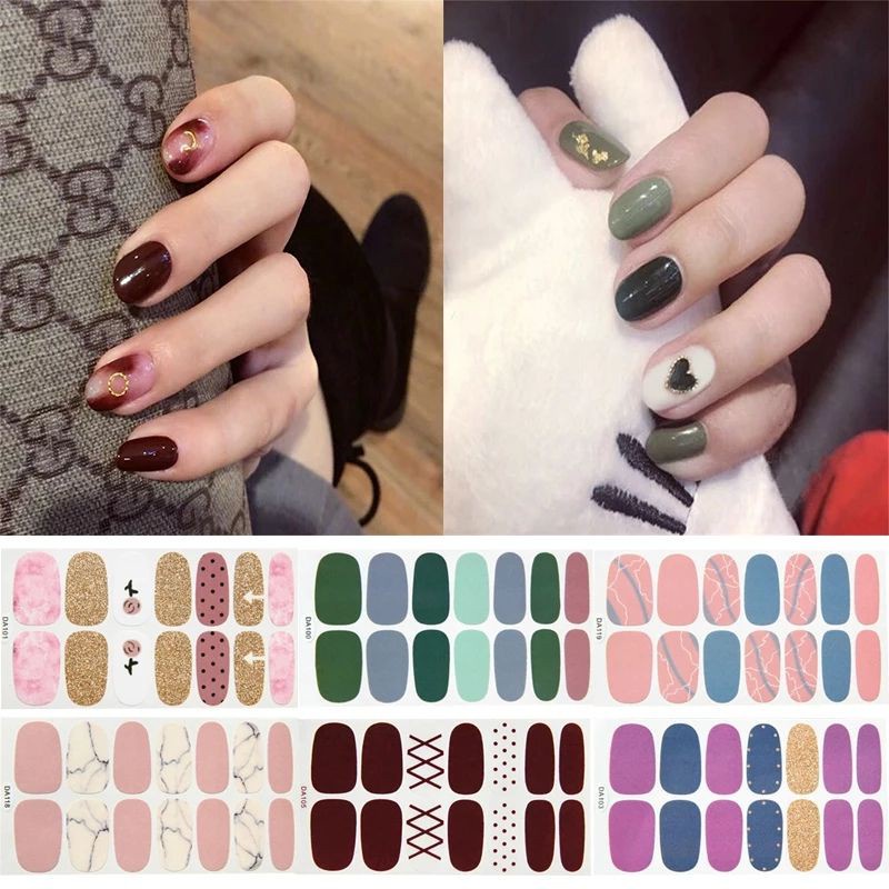 ]4Pcs / Set Stiker Kuku 3D Nail Sticker Motif Nail Sticker Cat kuku Nail Stickers Stick Tmall88