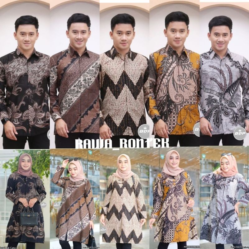 M-L-XL-XXL Batik wanita Couple ASJ SA HRB026 Kenongo Kemeja Tosca Pekalongan