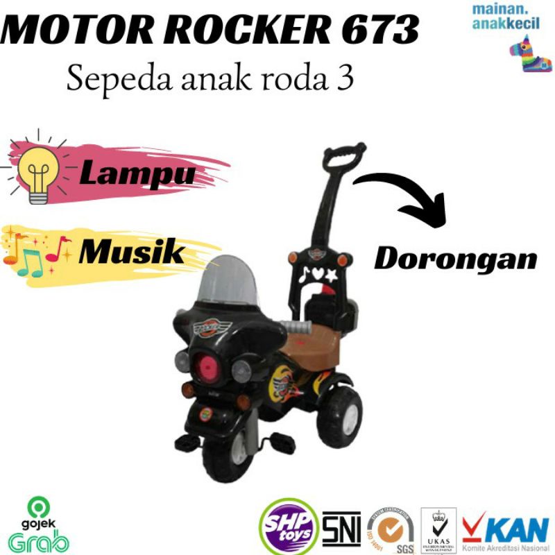 Sepeda anak ROCKER 673 Motor Harley Ride On / Sepeda Anak Roda 3 Dorong / SHP TOYS