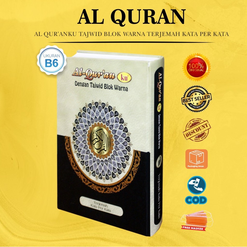 Jual Alquran Besar Jumbo Tajwid Blok Warna Per Kata Ukuran B6 Rasm ...