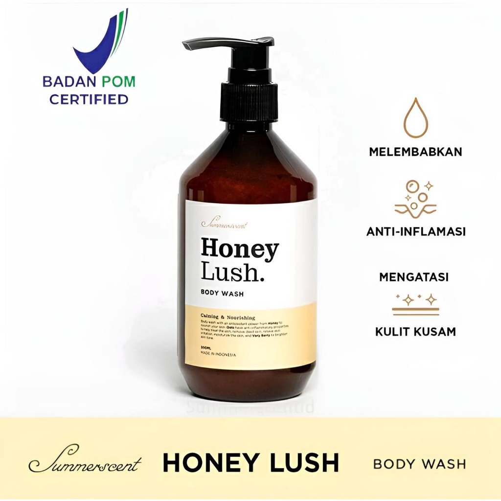 Summerscent Honey Lush Pump 300 ml | Sabun Cair body wash | summerscent honey lush | summerscent bod