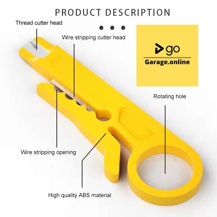 Alat Pemotong Lapisan luar Kabel PENGUPAS KABEL PORTABLE KUNING Gunting Tang Kupas Potong Kabel Listrik Telepon Utp dll MUDAH DIBAWA RINGAN