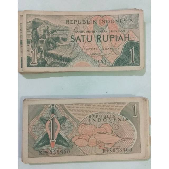 Uang Lama 1 Rupiah Tahun 1961
