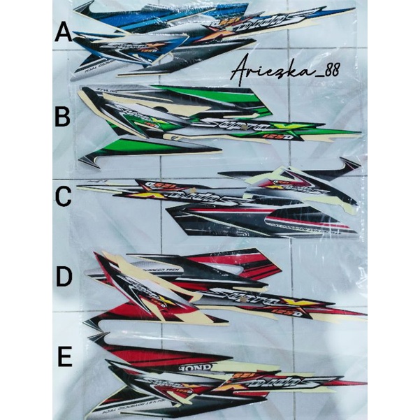 Striping Supra X 125D 2006 2007 Velg Ruji Hitam Ful Lis Merah