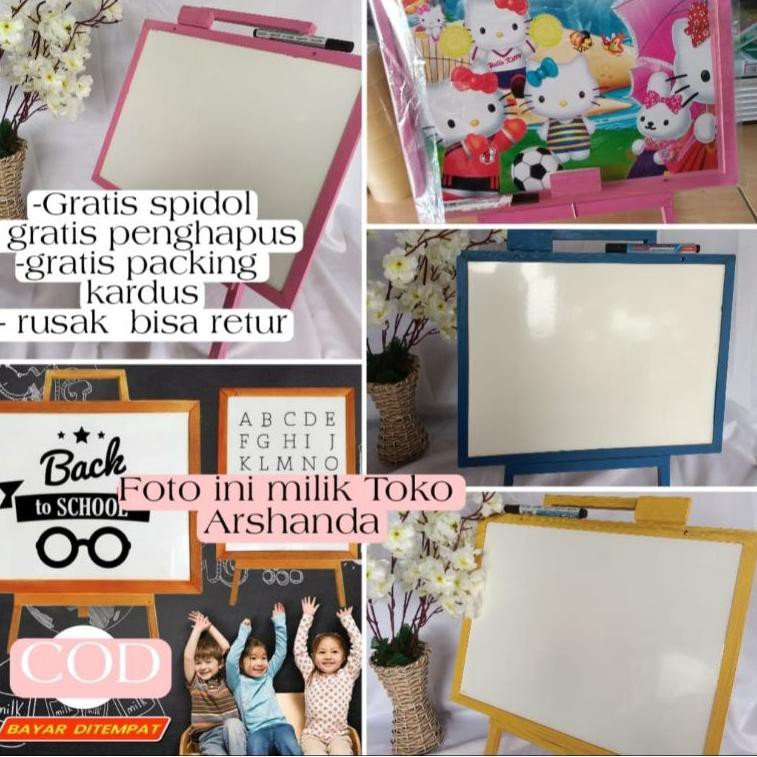

[KODE 07] papan tulis 32x42 white board + standing gratis spidol+penghapus +Tali