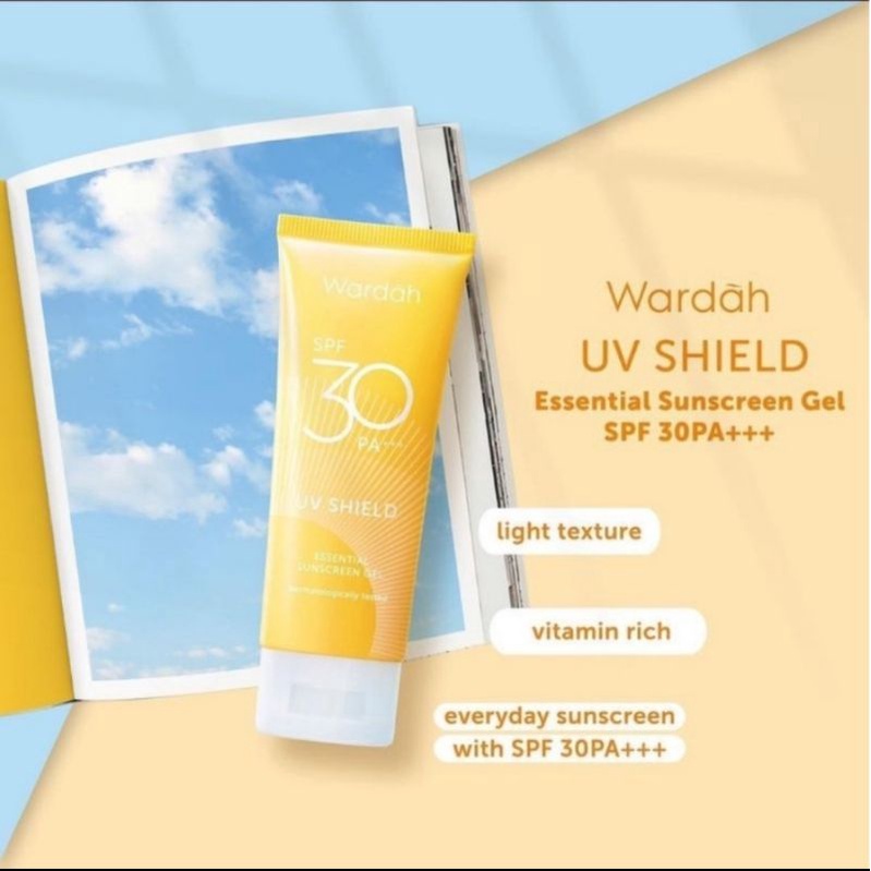 Wardah UV Shield Essential Sunscreen Gel Sunblock Pelindung Matahari SPF 30 50 PA+++ 40ml