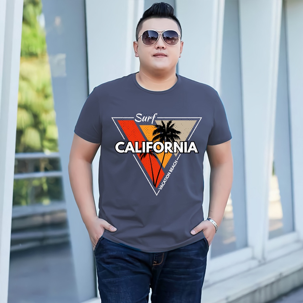 Baju Kaos Pria Jumbo California Tshirt Bigsize XL XXL Distro DTF