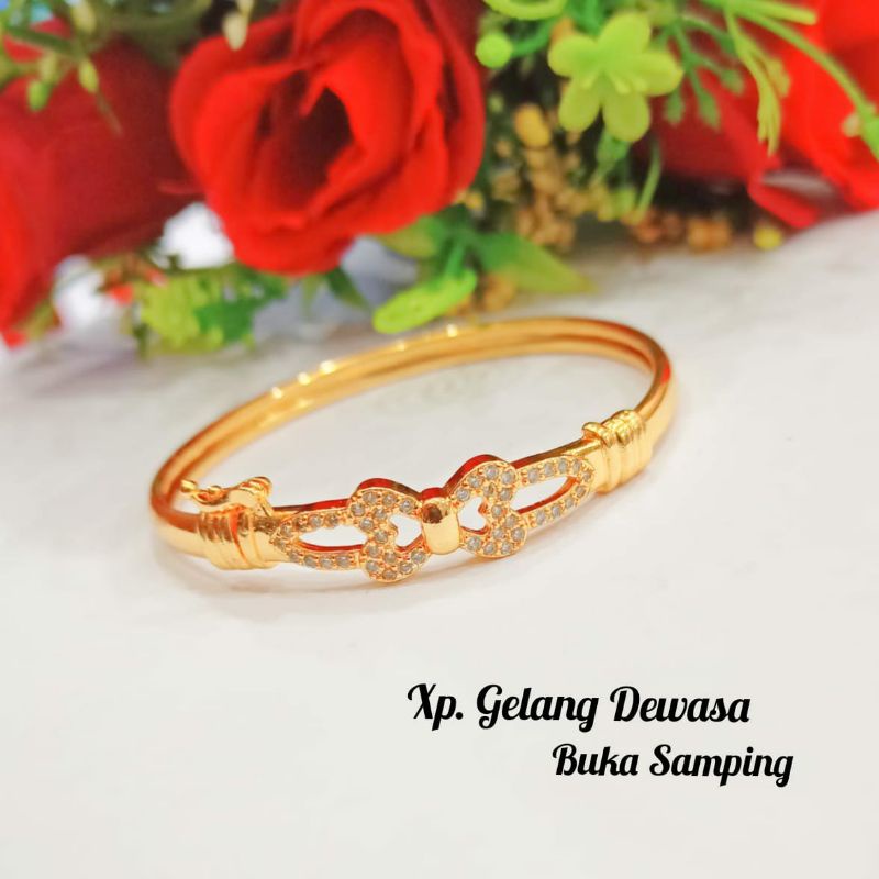 Gelang Bangkok Dewasa Permata Zircon Gold berbagai macam model perhiasan wanita(COD)