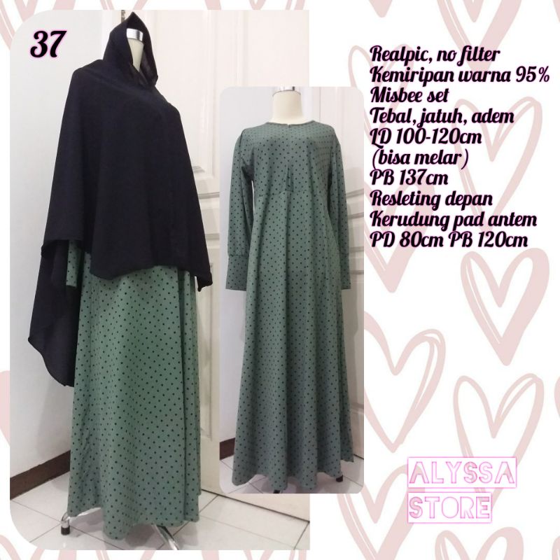 Gamis polkadot murah