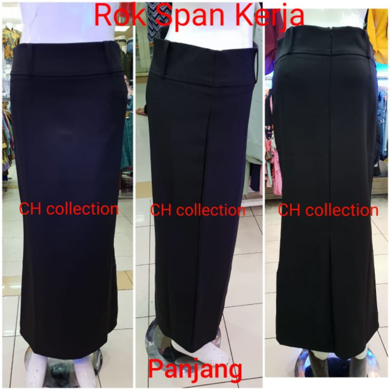 ROK SPAN PANJANG / ROK SPAN KERJA/ PENCIL SKIRT/ ROK SPAN PANJANG BAHAN KERJA HITAM CEWEK WANITA