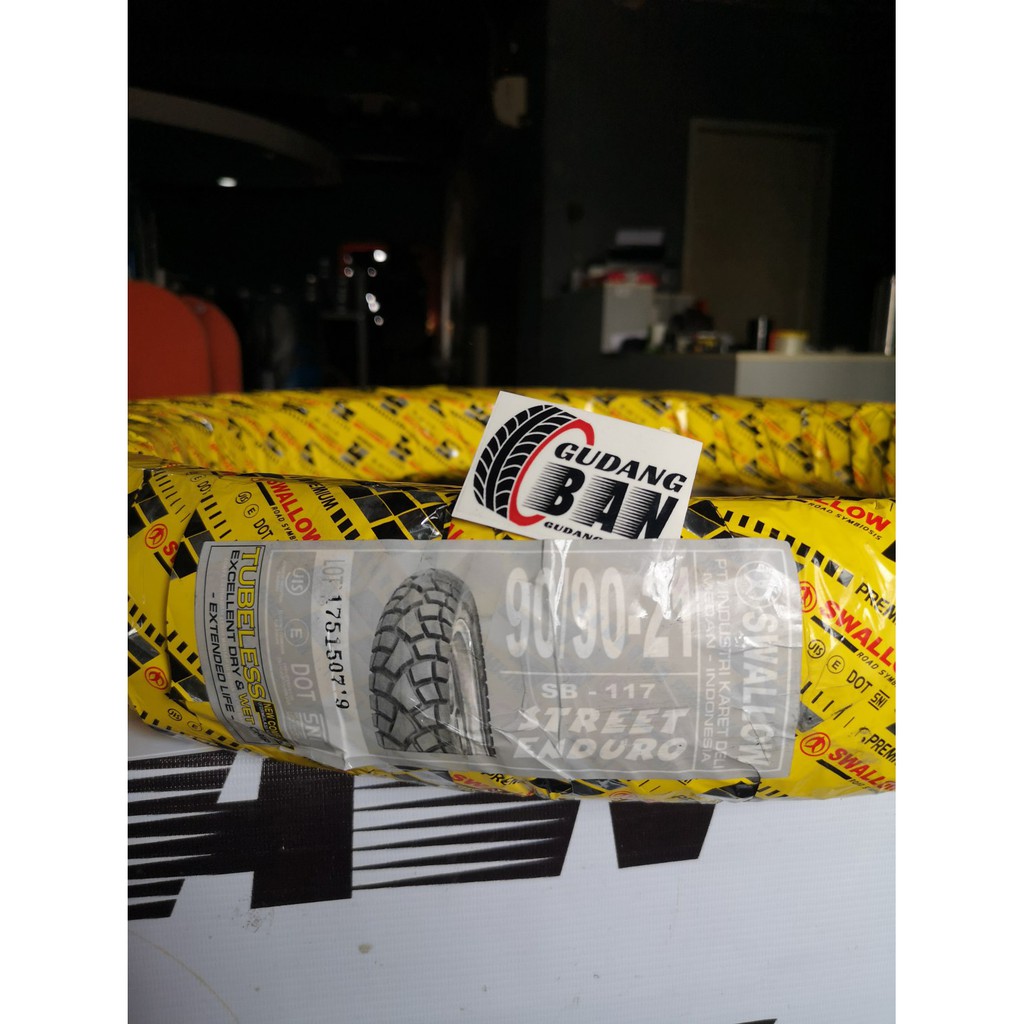 ( RING 21 ) STREET ENDURO 90 90 - 21 SWALLOW SB117 SB-117 Ban Motor SEMI TRAIL Dual Purpose Tubeless