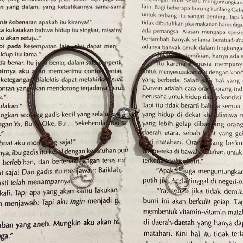 (SEPASANG) - Gelang couple karakter Round+magtet