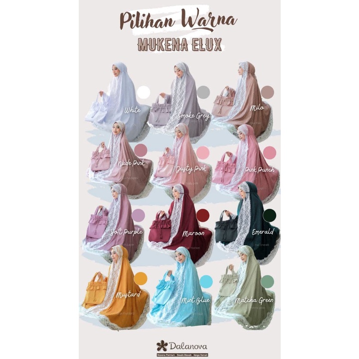 Mukena Mewah dan Cantik untuk Dewasa , Mukena Elux