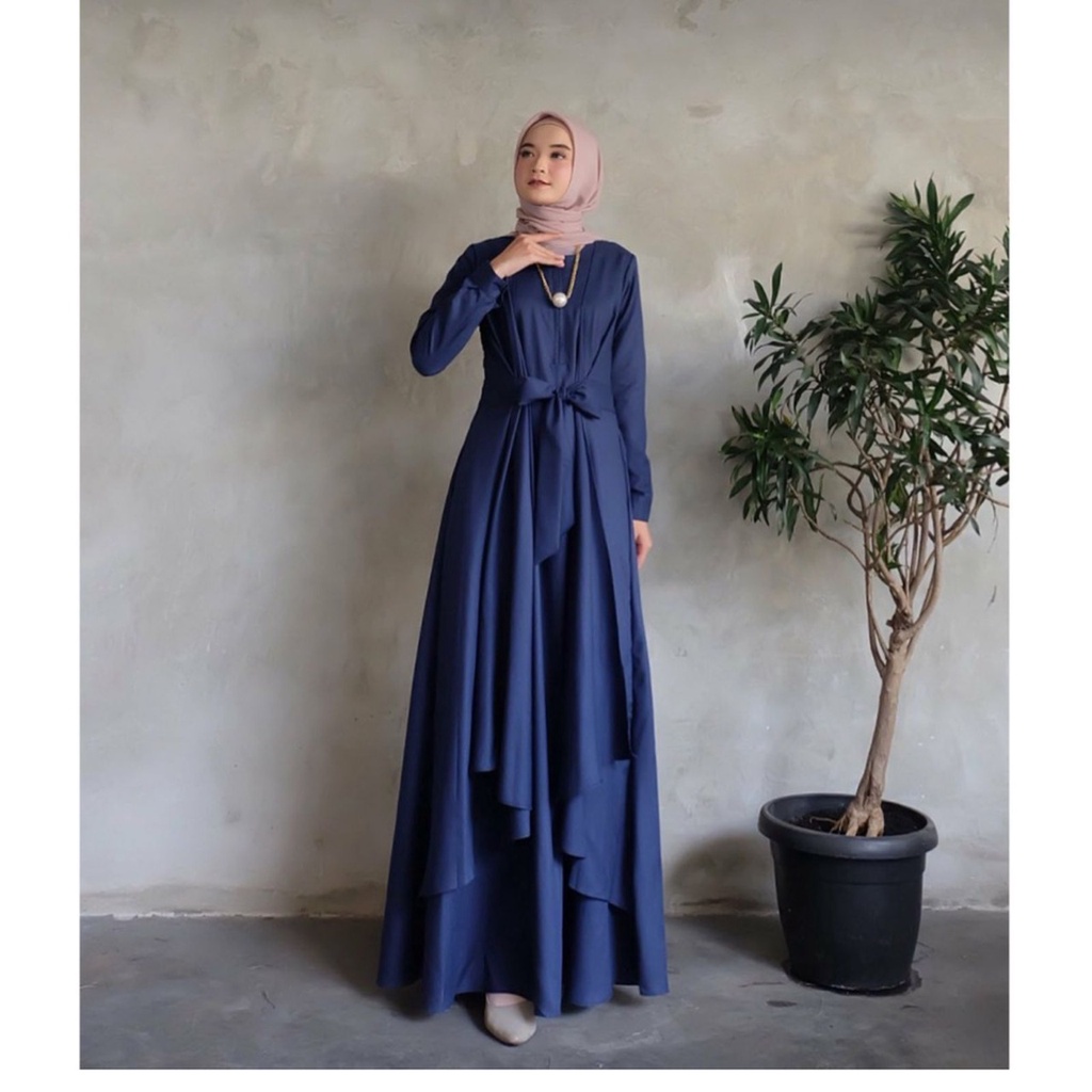 GAMIS ALUNA  MAXY /Dress Muslim bahan moscrepe