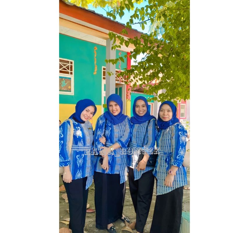 M-L-XL-XXL-JUMBO Batik wanita ASJ SA HRB026 Kenongo Kemeja Tosca Pendek-8