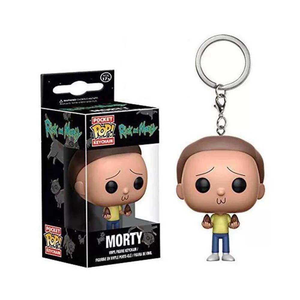 Needway Rick And Morty Collection Hadiah Anak 5 cm Animasi Peripheral Morty Action Figure Liontin Perhiasan Gantungan Kunci