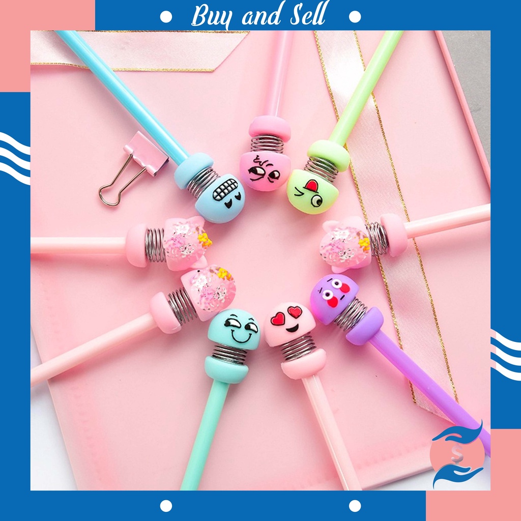 

BUYANDSELL(COD) Pena Per Emoji Warna Warni Colorful Emoji Spring Pen Murah Produk Import U142