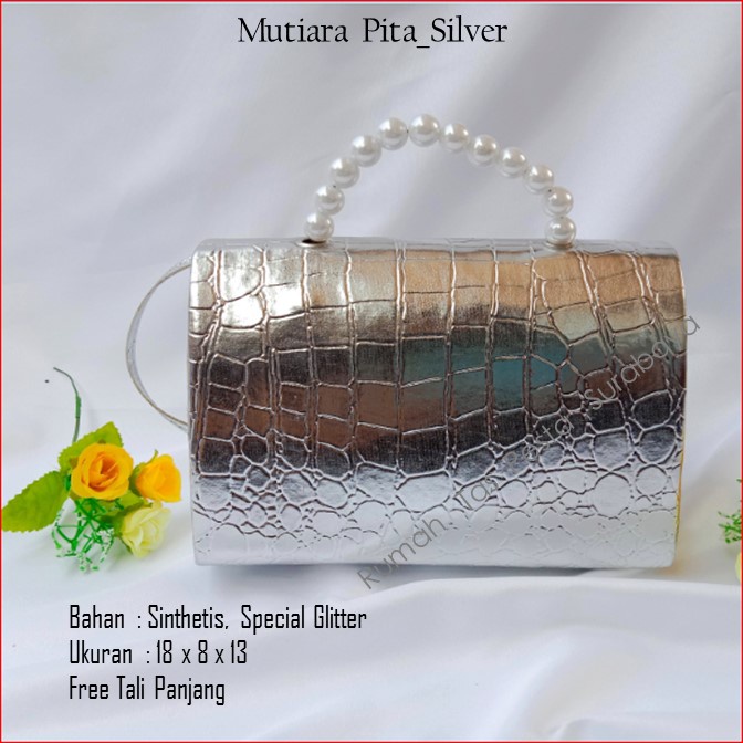 Tas Seserahan,Tas Souvenir,Tas Home Made ,Mutiara Pita_Silver