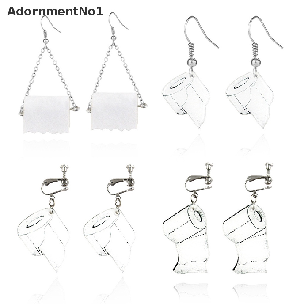 (AdornmentNo1) Anting Tusuk Gantung Desain Geometri Tisu Gulung 3D Kreatif Untuk Wanita