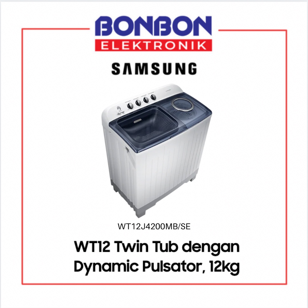 Samsung Mesin Cuci 2 Tabung 12KG WT12J4200MB/SE