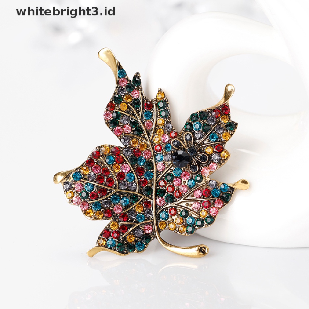 (whitebright3.id) Pin Bros Daun Maple Warna-Warni Untuk Wanita