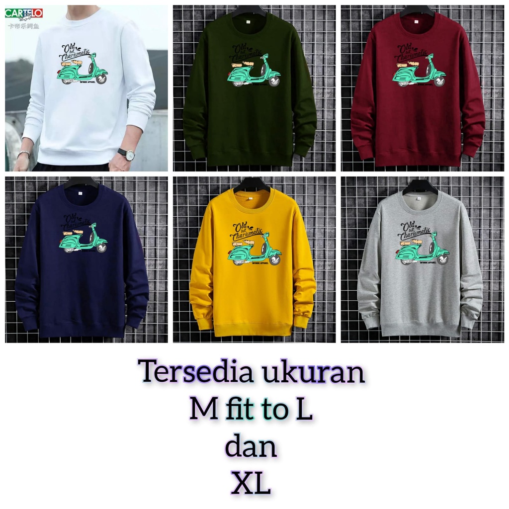 bisa COD / polile - BAJU SWEATER OLD VESPA / baju lengan panjang / fashion pria / baju distro pria terkece / terlaris