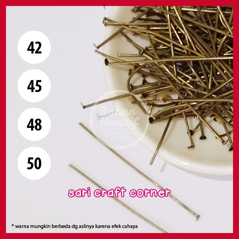 

Paku T Mati Headpin Bronze 42, 45, 48, 50mm - 250gr