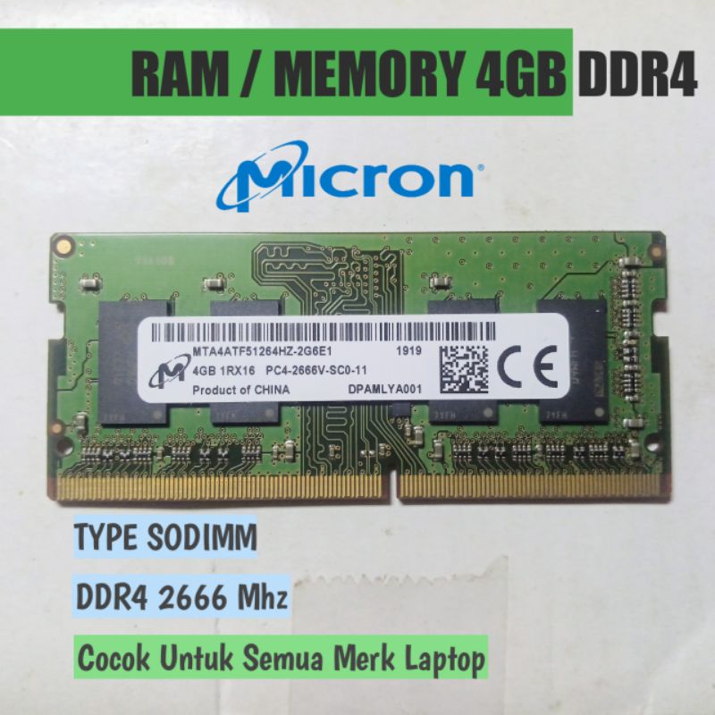 Ram Micron DDR4 4GB 2666MHz