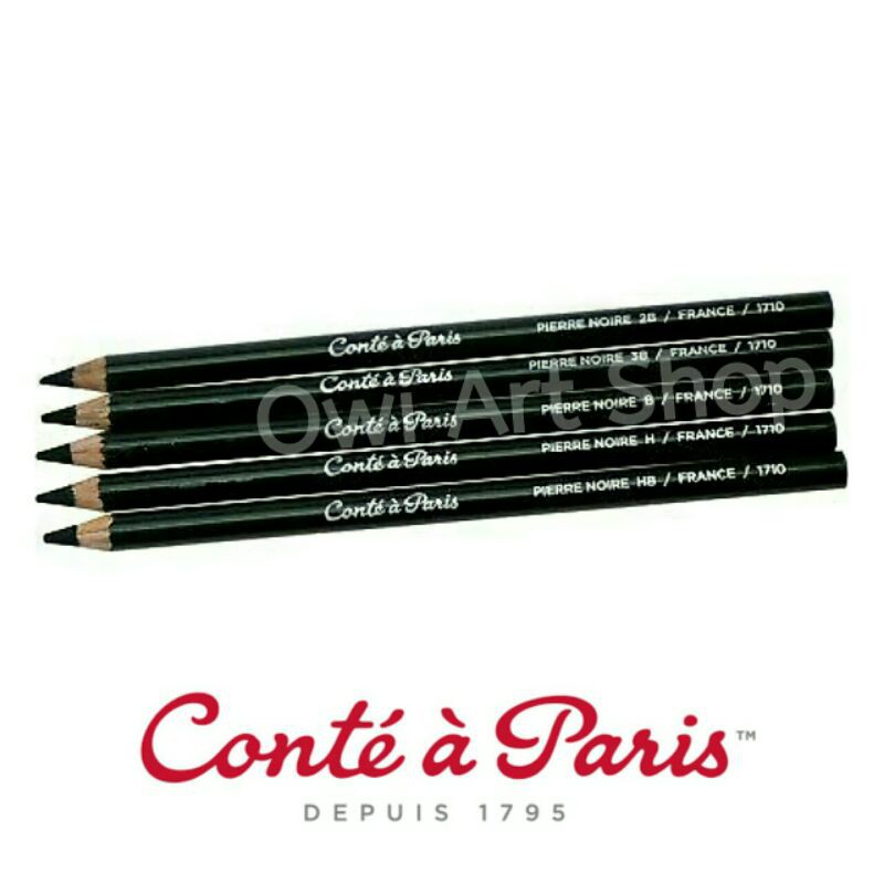 

Pensil Conte Paris Pierre Noire (H, HB, B, 2B, 3B) - Pensil Charcoal Conte