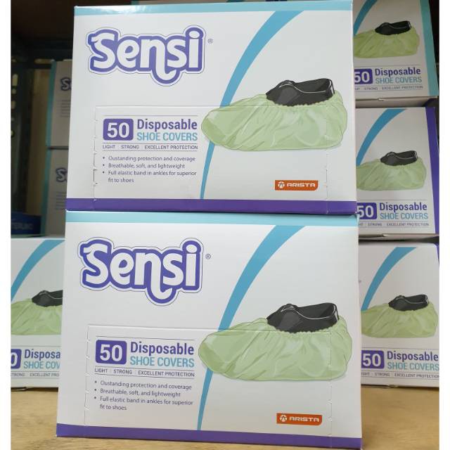 Sensi shoe cover/pelindung sepatu warna biru/shoe cover original sensi 50 pcs/sarung sepatu