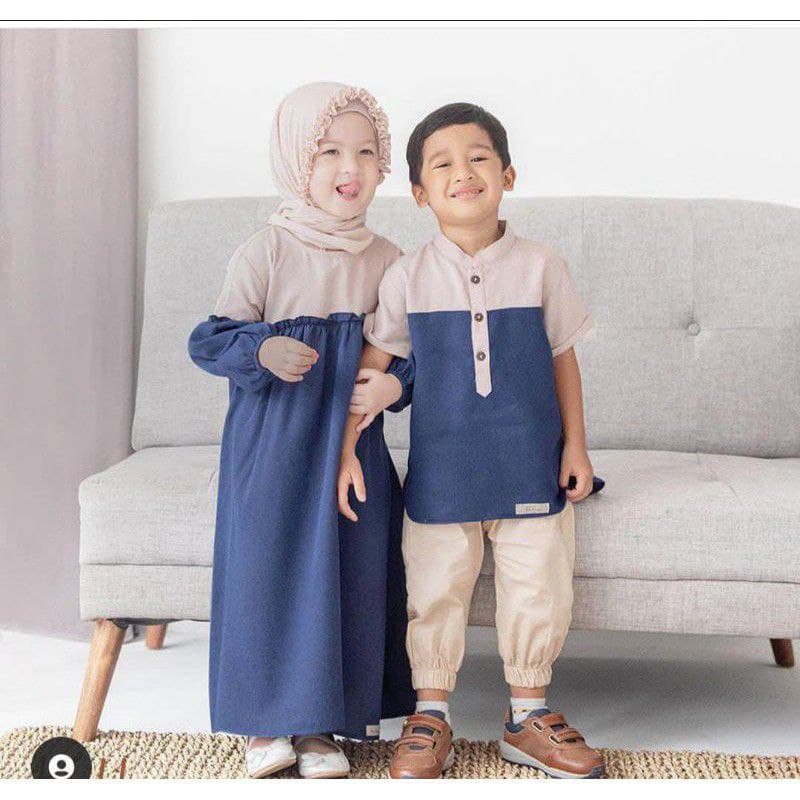 COUPLE KELUARGA MUSLIM BAJU SARIMBIT KELUARGA &quot;KAKHA SERIES' TERLARIS AYAH IBU ANAK LEBARAN SYAR'I BAJU KOKO PRIA GAMIS ANAK