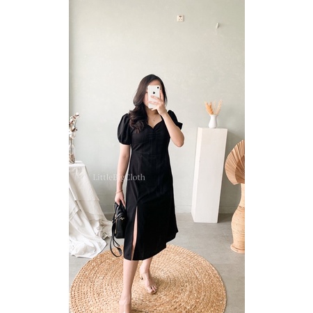 Haru Dress // Dress Polos Wanita Dress Hitam Polos Dress Merah Polos Dress Bigsize Dress Petite