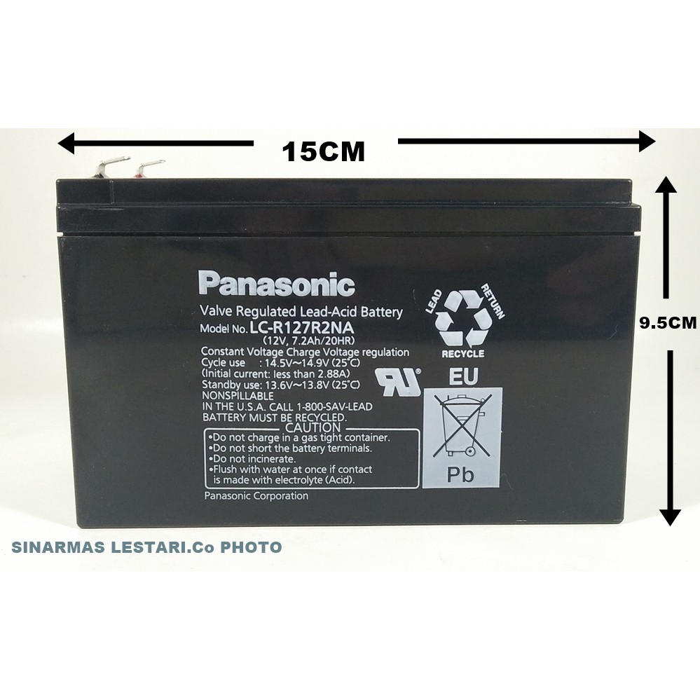 Accu 12Volt Kering Panasonic LC-R127R2NA 12 V, 7.2Ah/20HR ORIGINAL