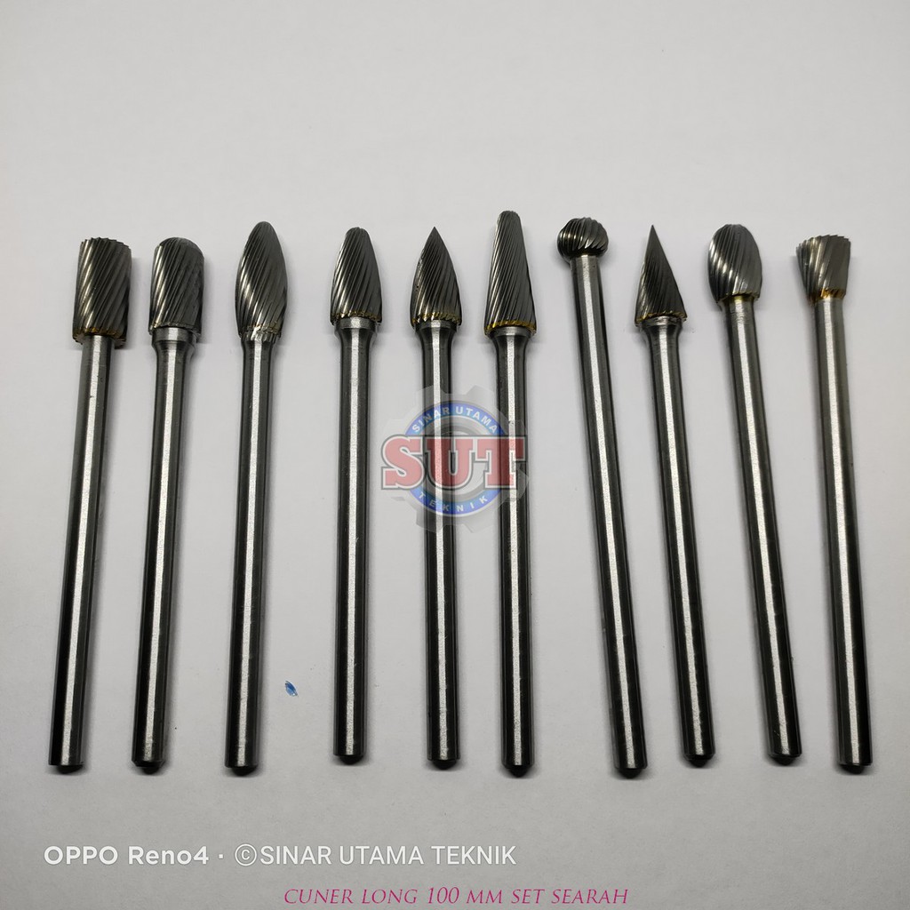 Rotary bur searah  - porting polish - mata tuner cuner carbide tungsten 10 x 6 x 100 ECER