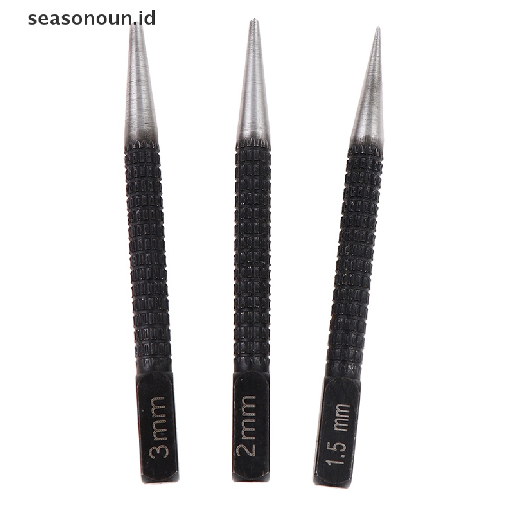 3pcs / Set Pin Drill Bit Punch Tengah Non Slip Bahan Alloy Steel 3 / 32 Inch Metal Kayu