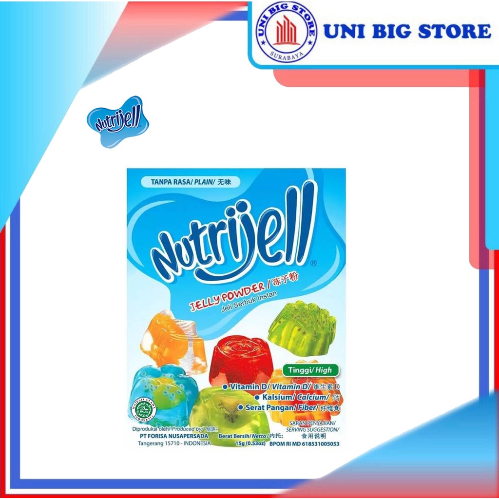 

Nutrijell Jelly Powder Plain 15 gr Tanpa Rasa Jelli Agar Jeli