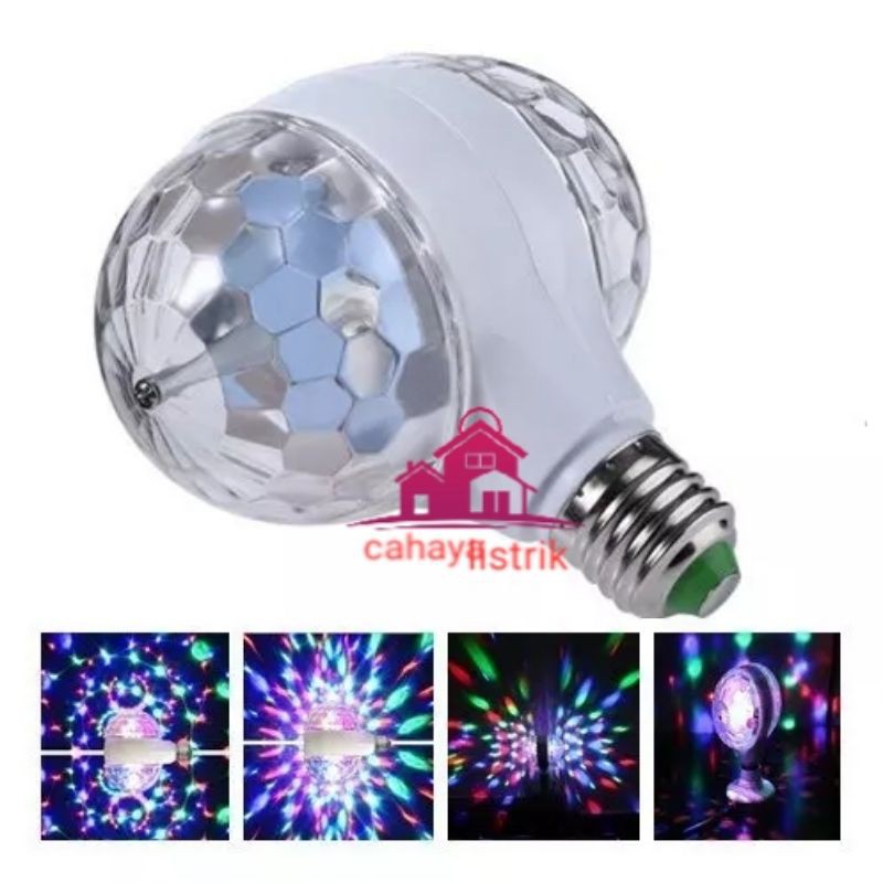 ( DUGEM LAMP ) LAMPU DISCO PUTAR ROTATE FULL COLOUR MINIBAR CAFE