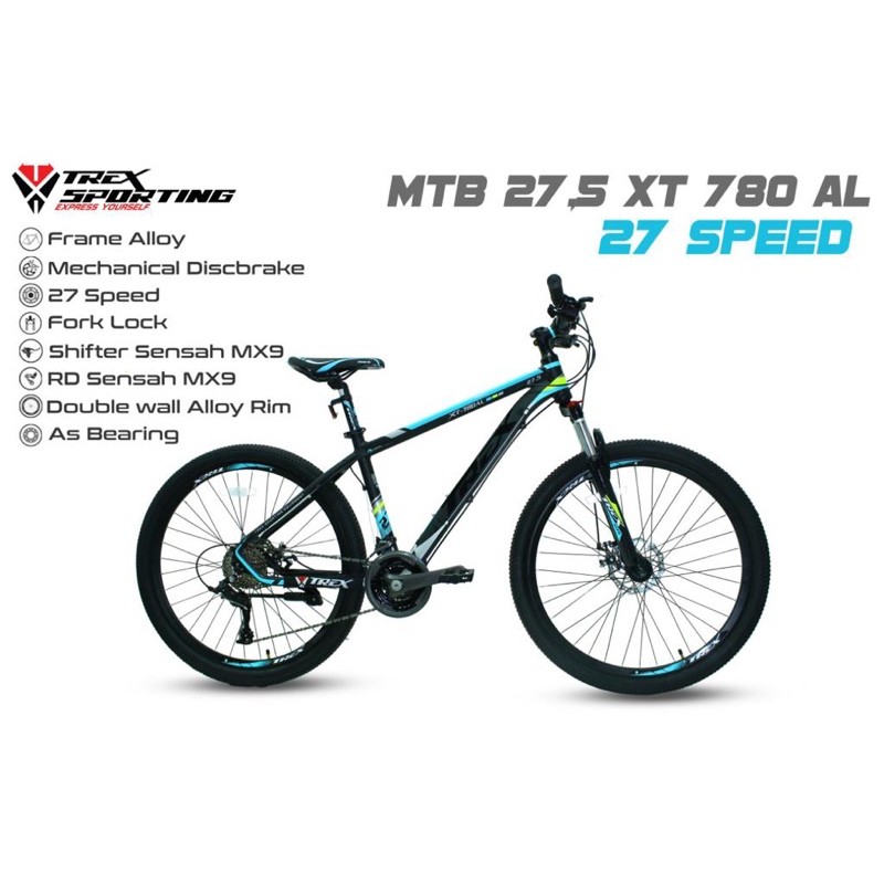 Sepeda Gunung 27,5 Trex XT 780 AL 27sp