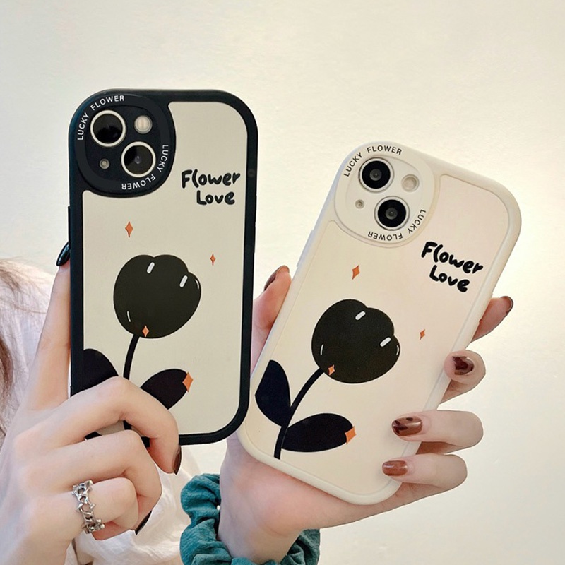 Soft Case Pelindung Kamera Desain Bunga Tulip Untuk OPPO A3S Reno 4F 5F 6 7Z Realme C1 5S 5i C3 C11 C20 C20A 7i C17 C15 C12 C25S C21Y C35 Nz 20a 50A 30A 50o